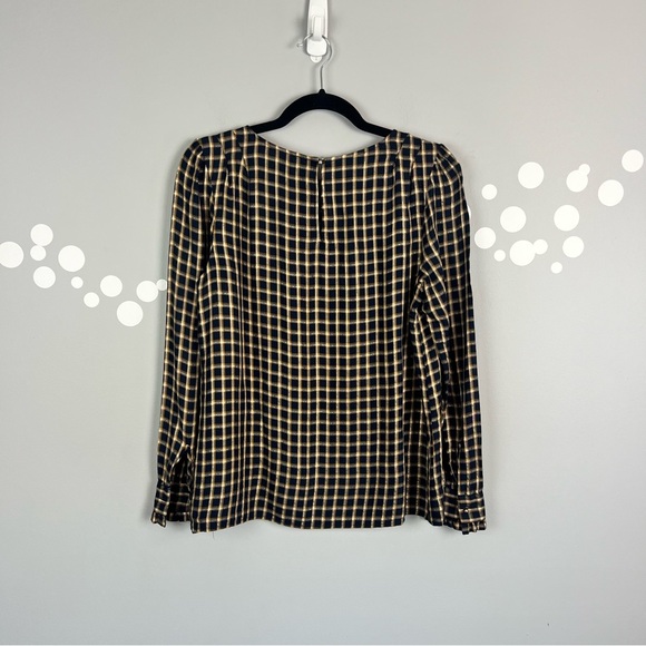 Loft Pleated Cuff Gold Accent Top Size Small - Picture 4 of 8